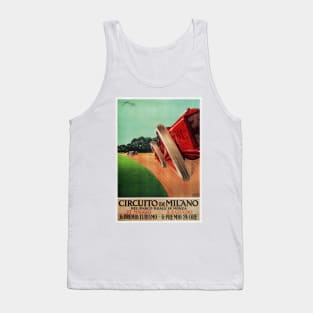 Italian Race Car Circuito Di Milano Advertisement Aldo MAzza Vintage Car Tank Top